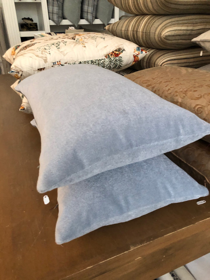 West Indies Blue Velvet Decorative Pillows - Loro Lino Fine Linens