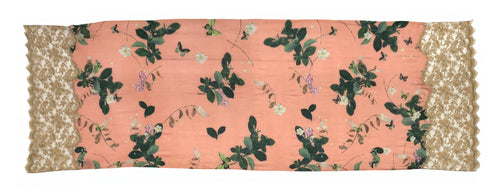 Floral Print with Metallic Lace Print Shawl Cashmere - Loro Lino Fine Linens