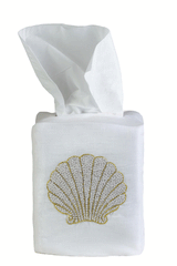 Shell Tissue Box Cover - Loro Lino Fine Linens
