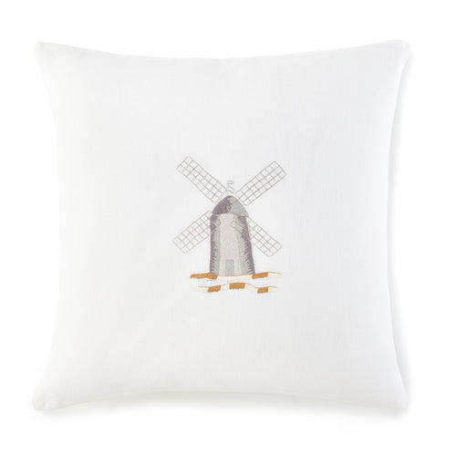 Water Mill White Linen Pillow 20x20 - Loro Lino Fine Linens